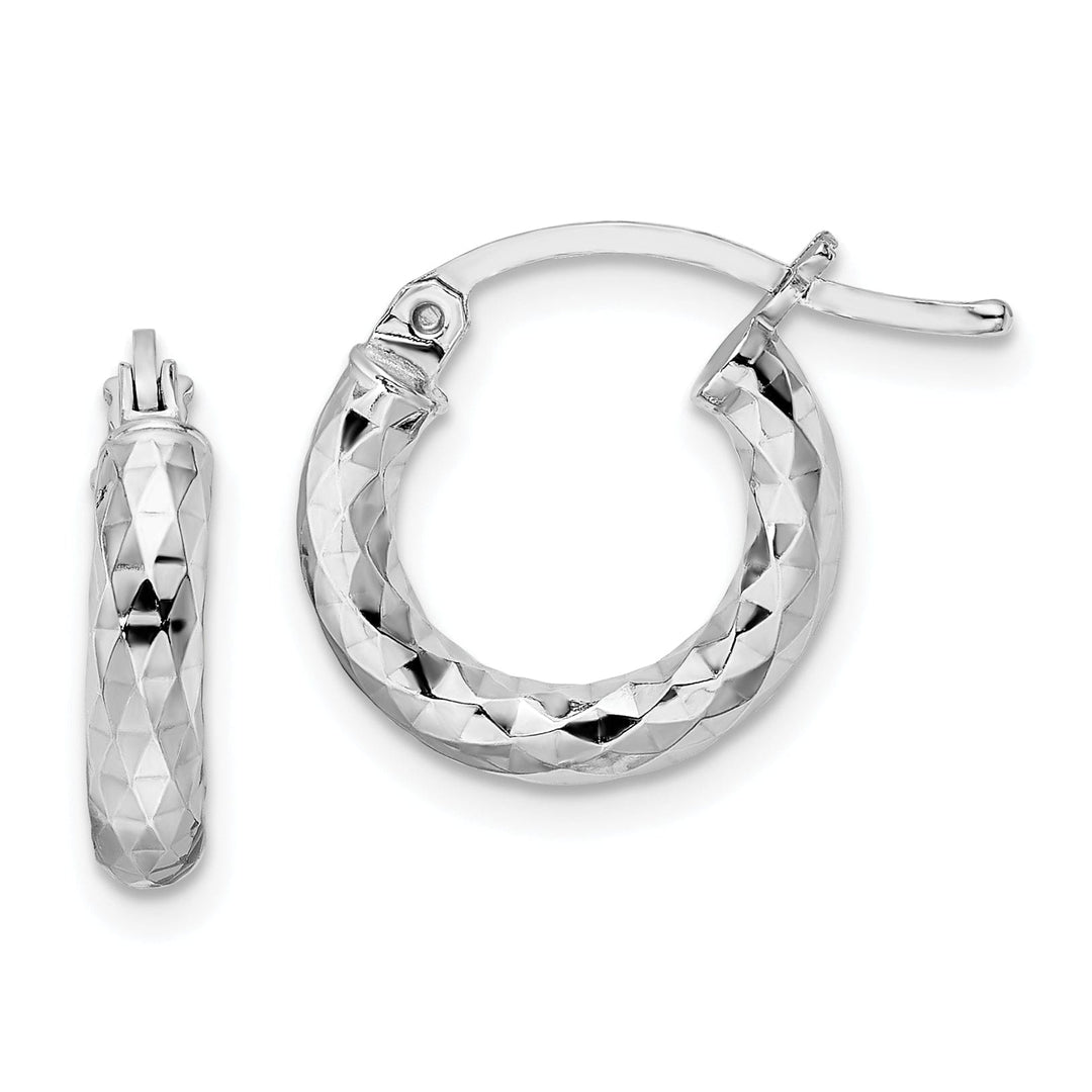 Silver D.C Hollow Hoop Hinged Back Earrings