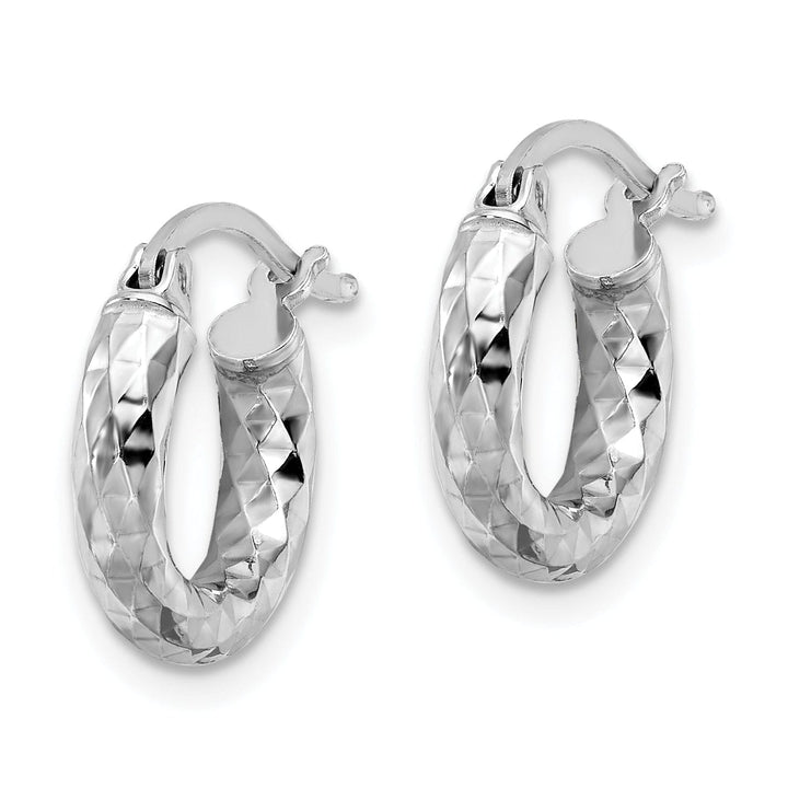 Silver D.C Hollow Hoop Hinged Back Earrings