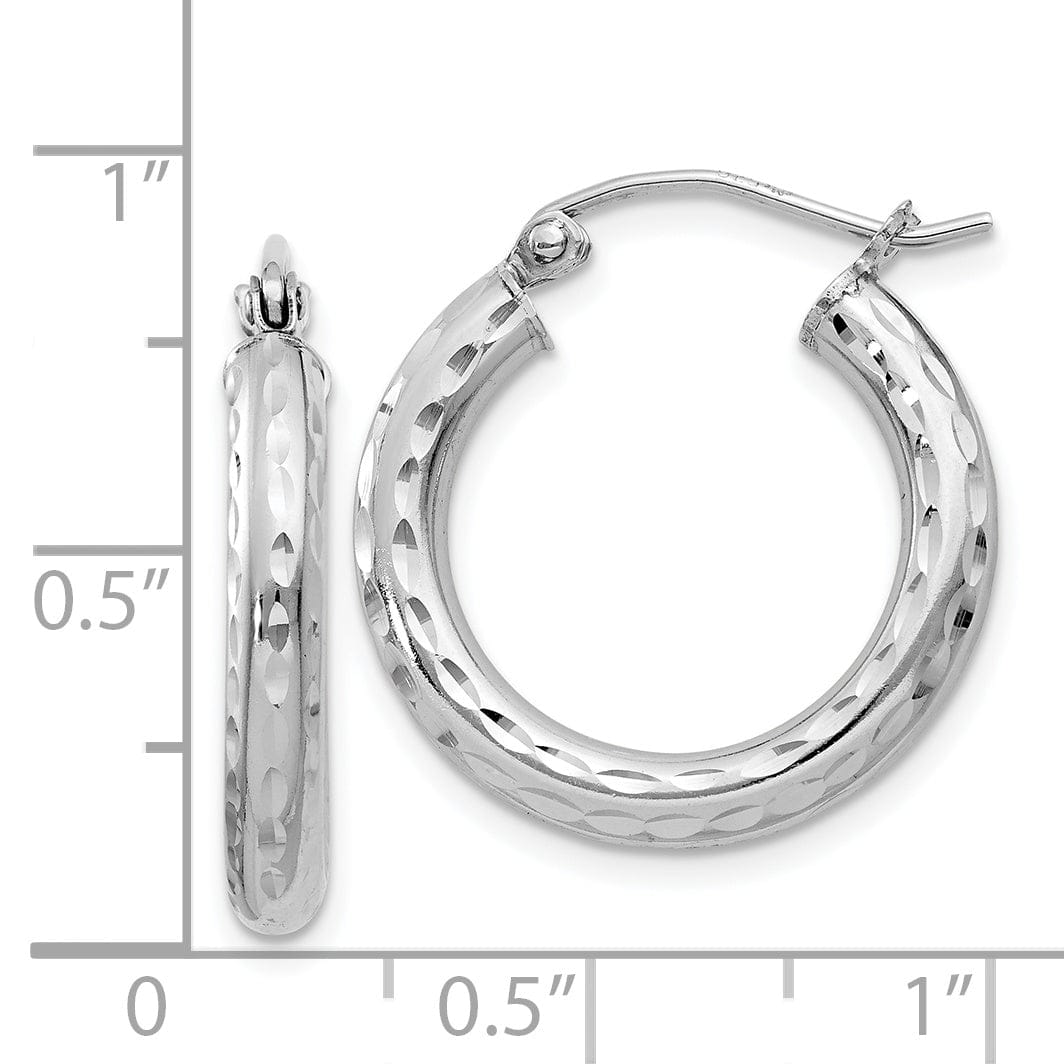 Silver D.C Hollow Hoop Hinged Back Earrings