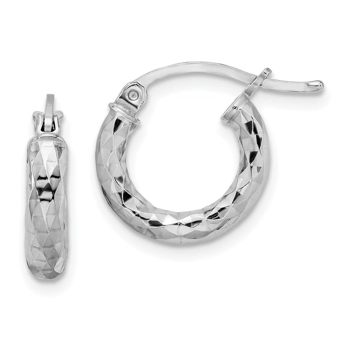 Silver D.C Hollow Hoop Hinged Back Earrings