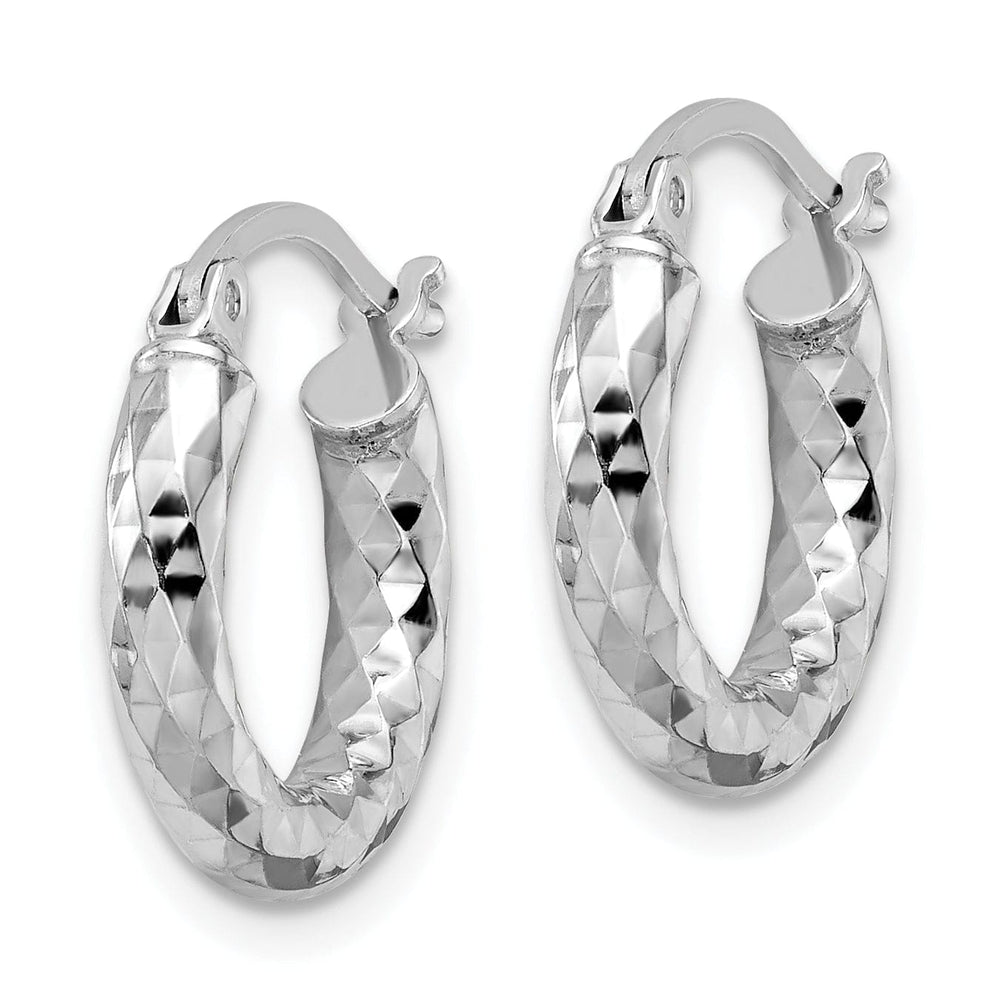 Silver D.C Hollow Hoop Hinged Back Earrings