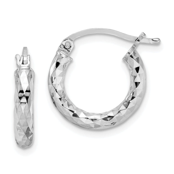 Silver D.C Hollow Hoop Hinged Back Earrings