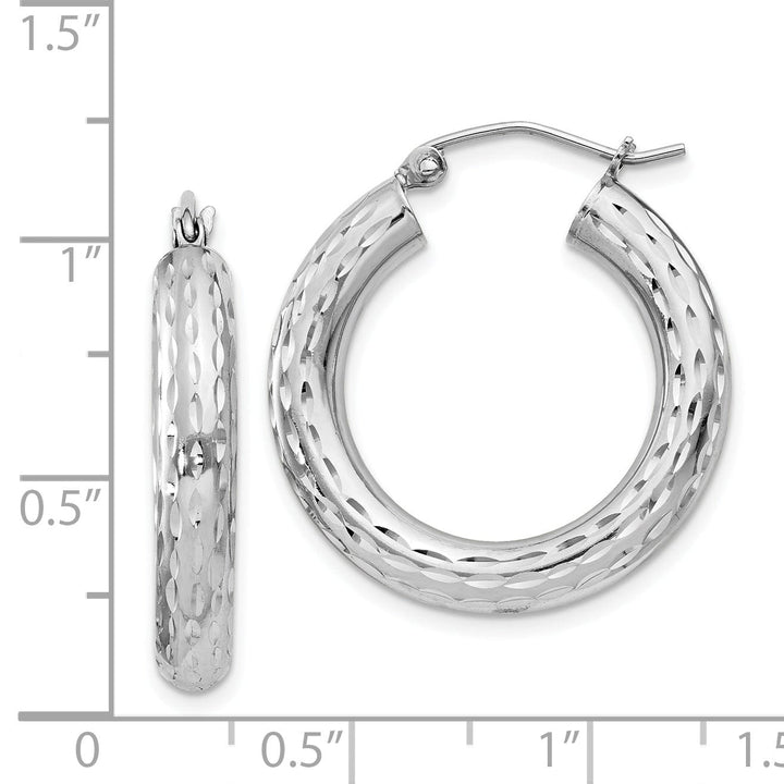 Silver D.C Hollow Hoop Hinged Back Earrings