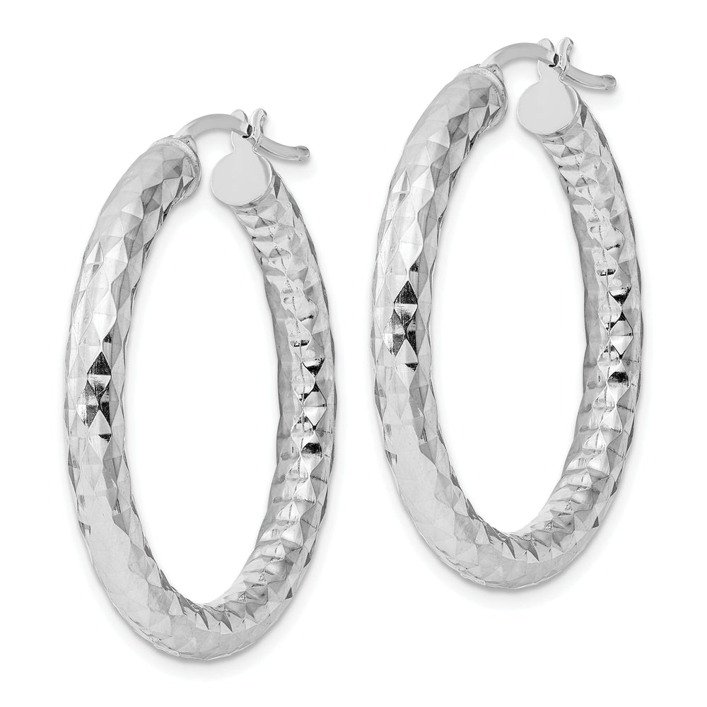 Silver D.C Hollow Hoop Hinged Back Earrings