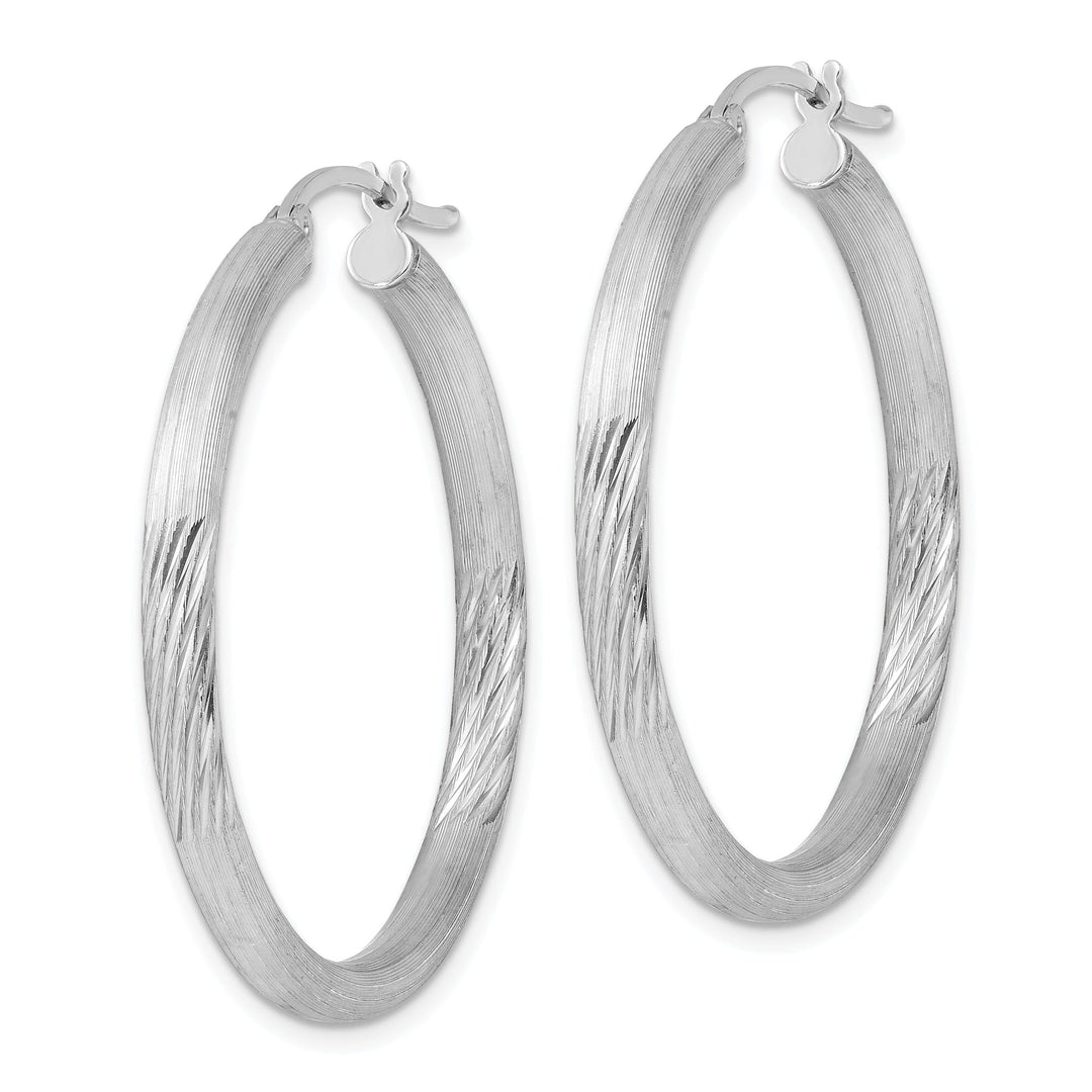 Silver D.C Round Hoop Hinged Earrings