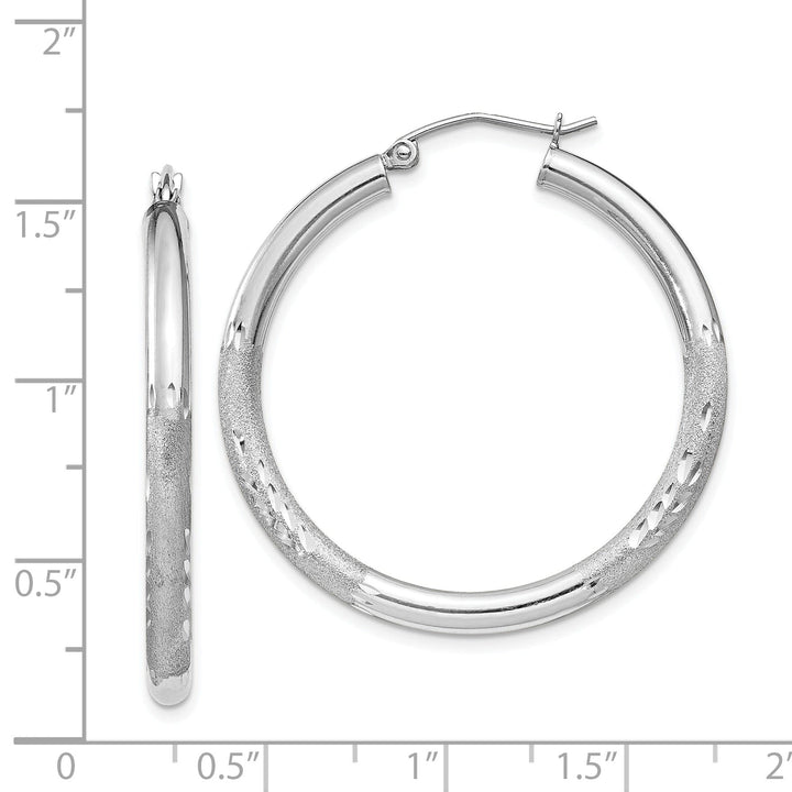 Silver D.C Round Hoop Hinged Earrings