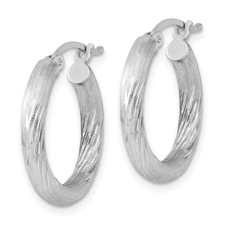 Silver D.C Round Hoop Hinged Earrings