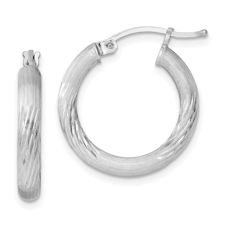 Silver D.C Round Hoop Hinged Earrings