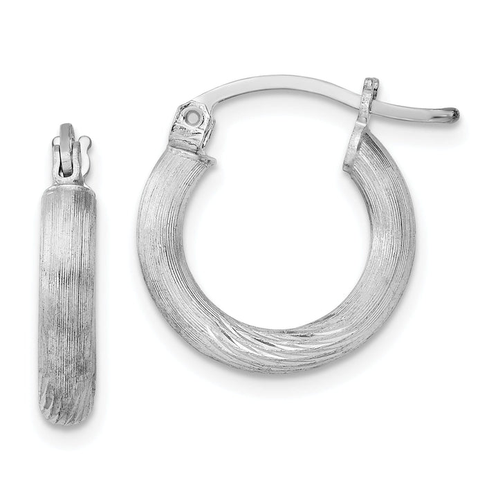 Silver D.C Round Hoop Hinged Earrings