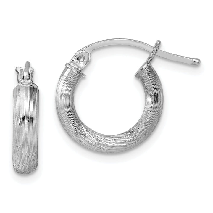 Silver D.C Round Hoop Hinged Earrings