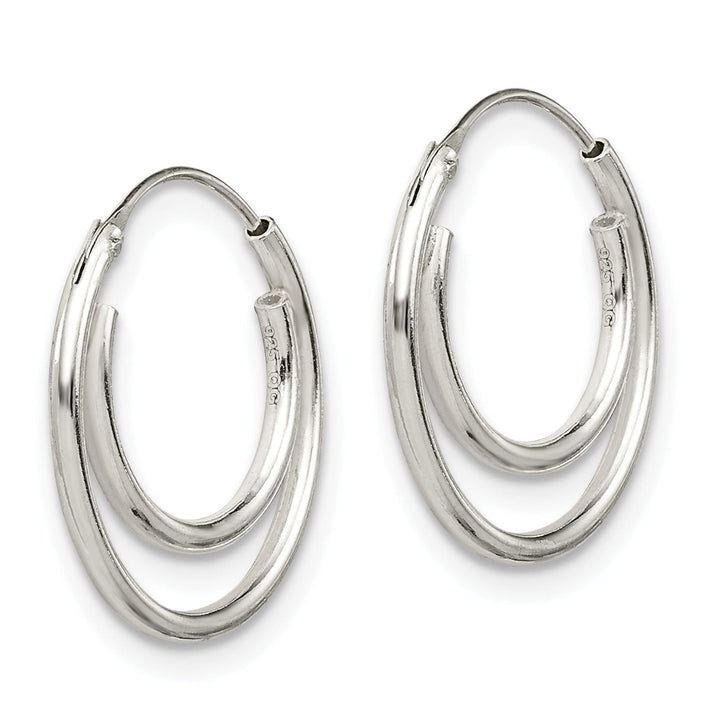 Sterling Silver Double Hoop Earrings