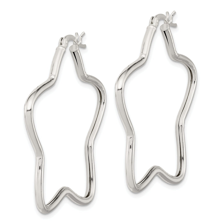 Sterling Silver Star Tube Hoop Earrings