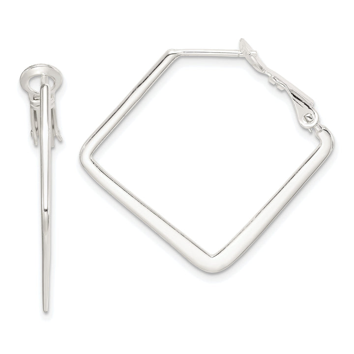 Sterling Silver Square Hoop Earrings