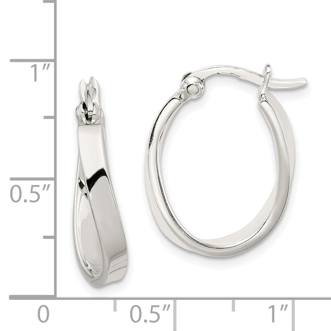 Sterling Silver Oval Hoop Earrings