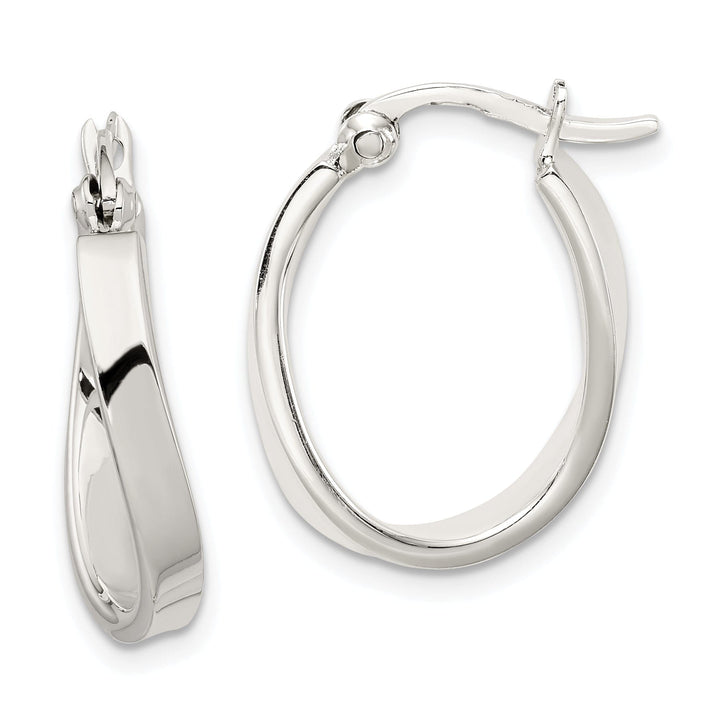 Sterling Silver Oval Hoop Earrings