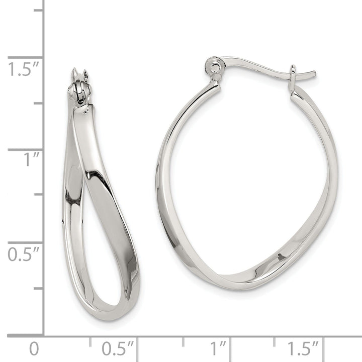 Sterling Silver Oval Hoop Earrings