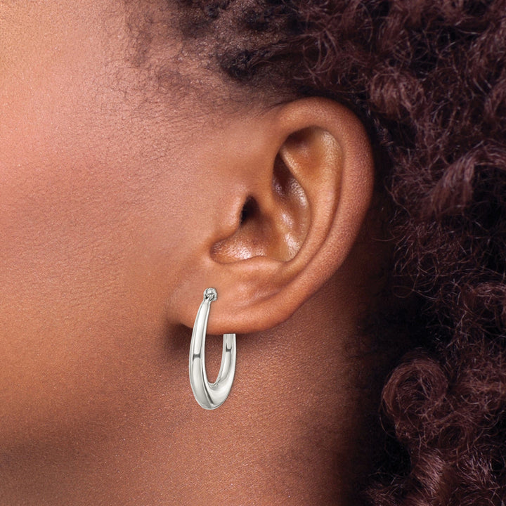 Sterling Silver Oval Hoop Earrings