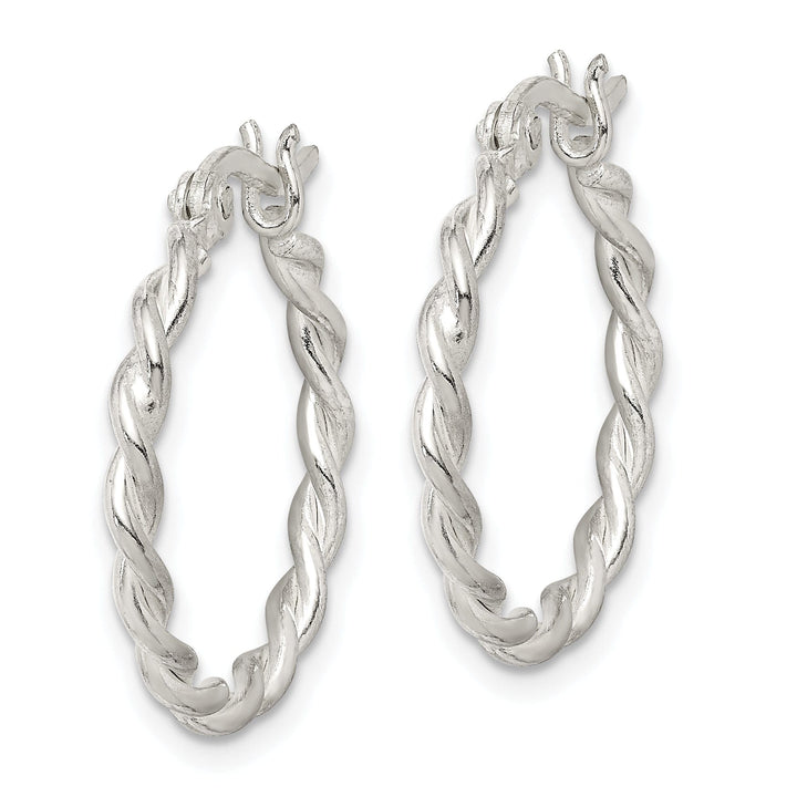 Sterling Silver Twisted Hoop Earrings