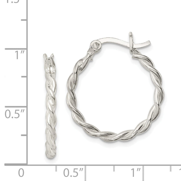 Sterling Silver Twisted Hoop Earrings