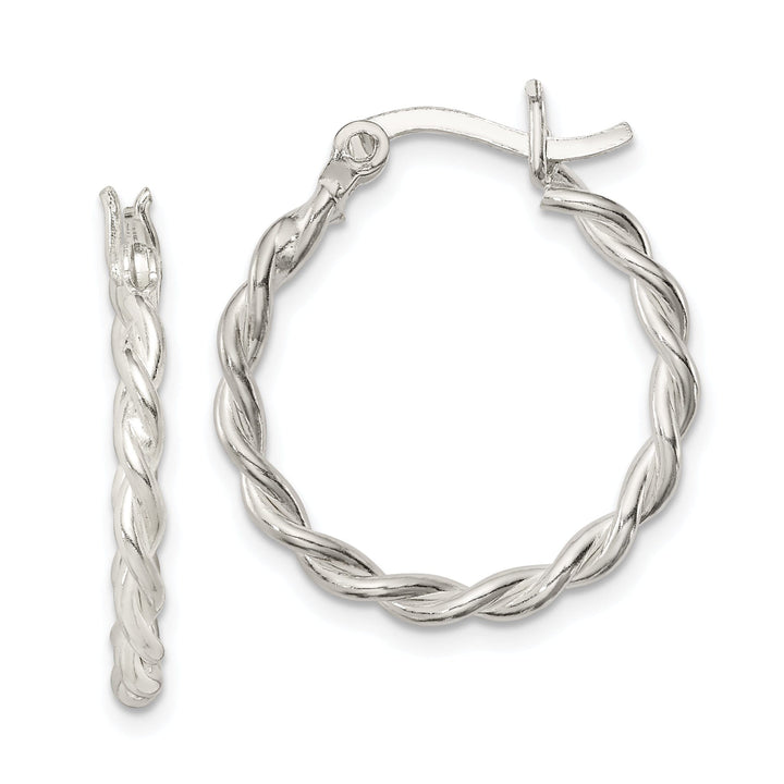 Sterling Silver Twisted Hoop Earrings