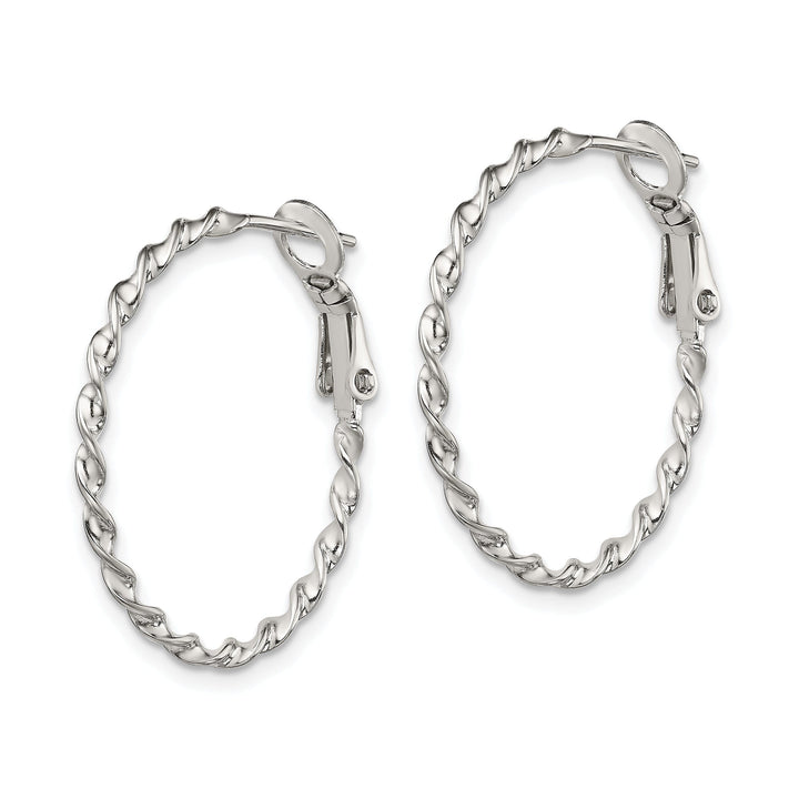 Sterling Silver Twisted Hoop Earrings