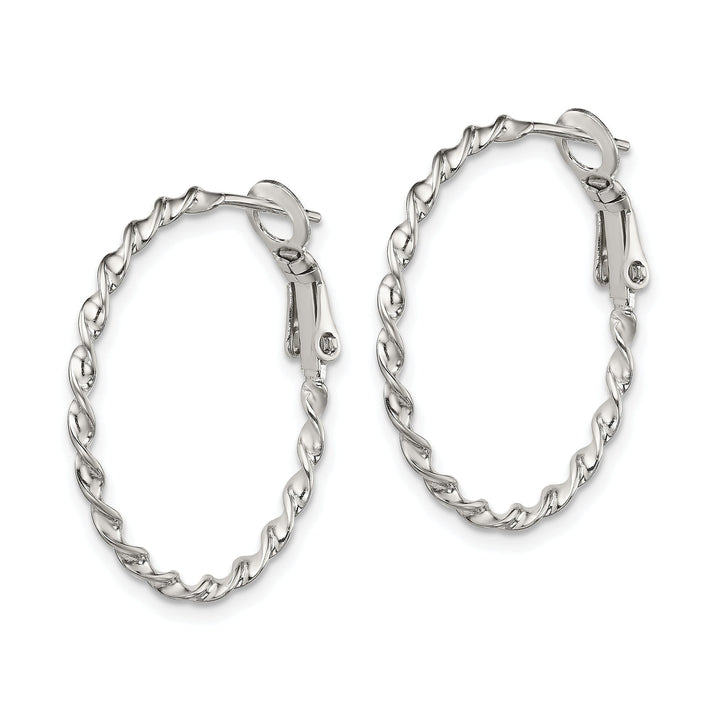 Sterling Silver Twisted Hoop Earrings