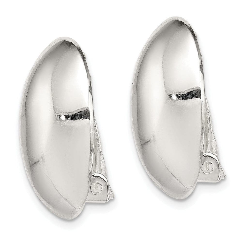 Sterling Silver Oval Non-Pierced Earrings