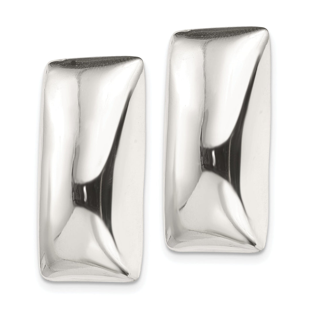 Sterling Silver Retangle Non-Pierced Earrings