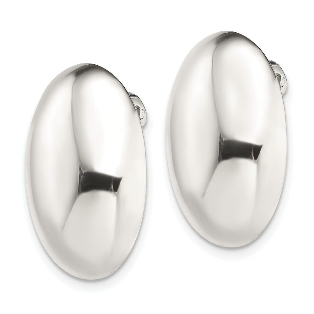 Sterling Silver Oval Non-Pierced Earrings