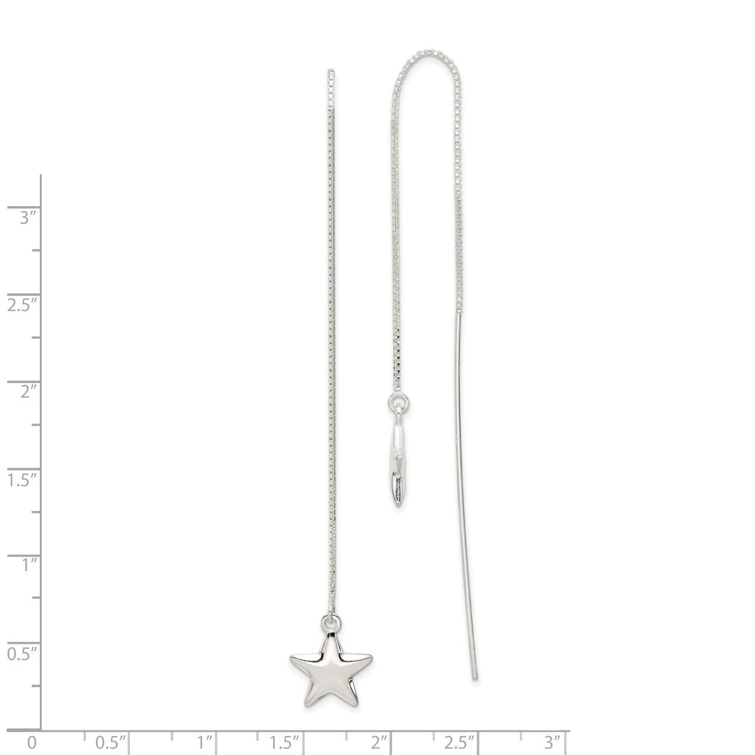 Sterling Silver Star Threader Earrings