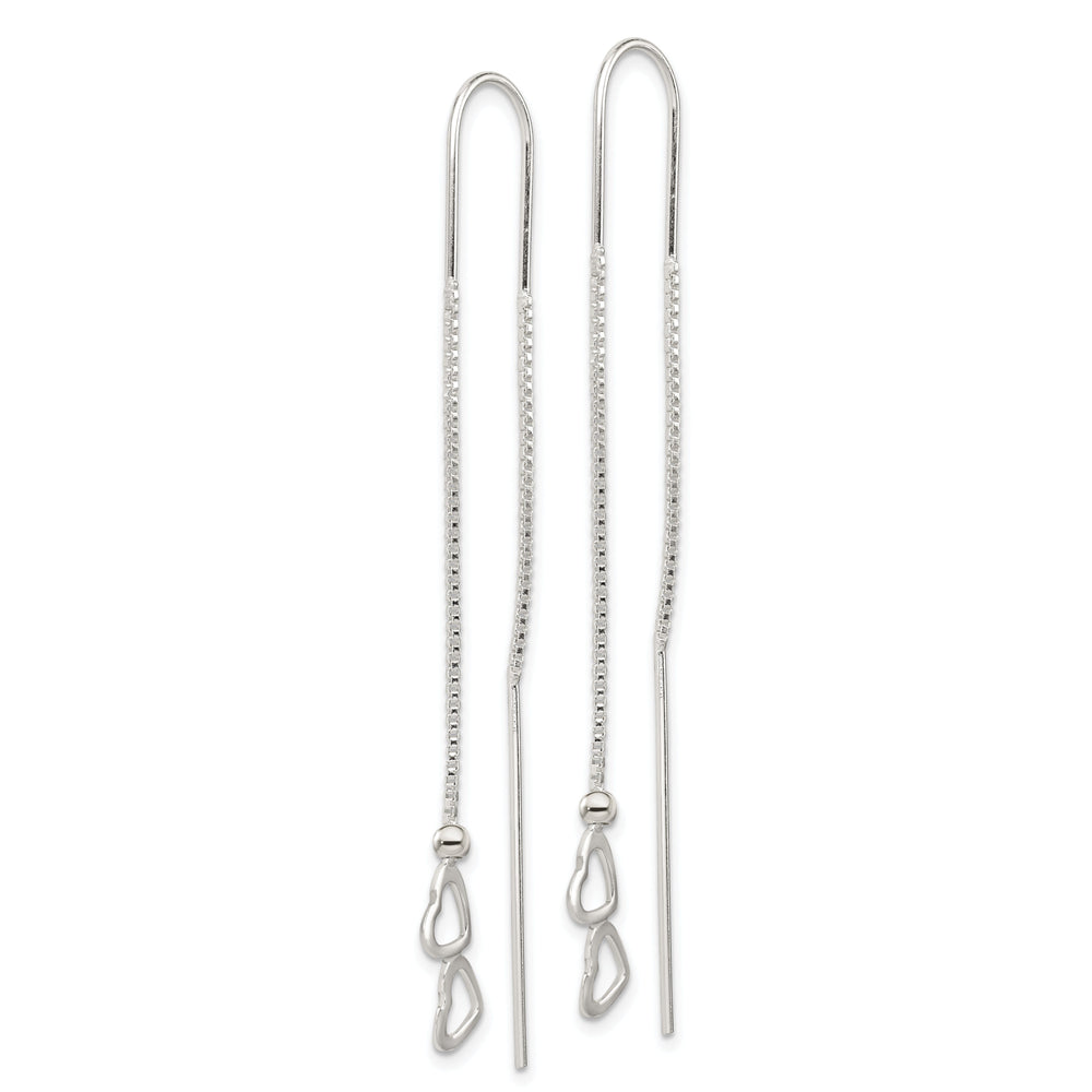 Sterling Silver Heart Threader Earrings