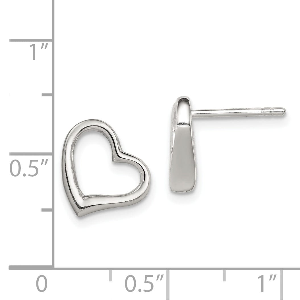 Sterling Silver Cut Out Heart Earrings