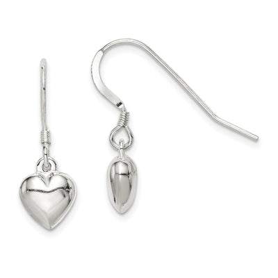 Sterling Silver Heart Dangle Earrings at $ 10.77 only from Jewelryshopping.com