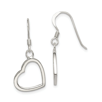 Sterling Silver Heart Side Dangle Earrings at $ 17.75 only from Jewelryshopping.com