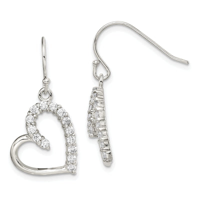 Sterling Silver Cubic Zirconia Heart Side Dangle E at $ 51.43 only from Jewelryshopping.com