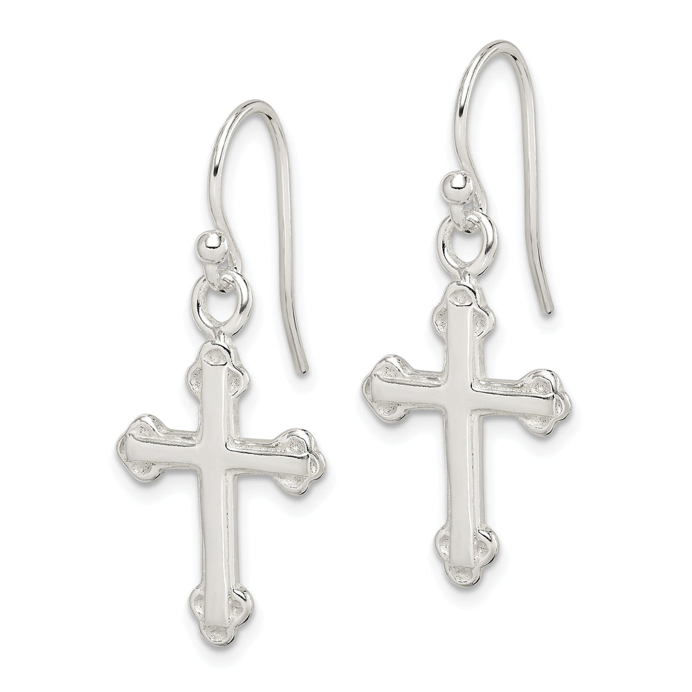 Sterling Silver Cross Dangle Earrings