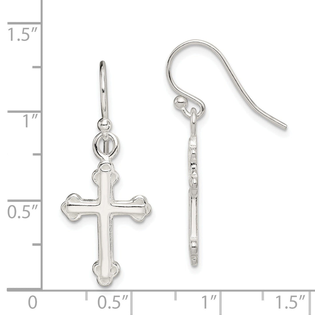 Sterling Silver Cross Dangle Earrings