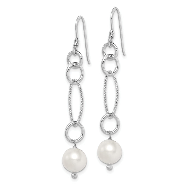 Silver Fresh Water Sheperds Hook Pearl Earrings