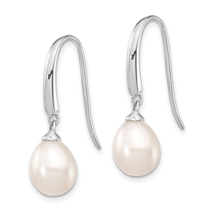 Silver Water Culture Pearl Dangle Hook Earrings