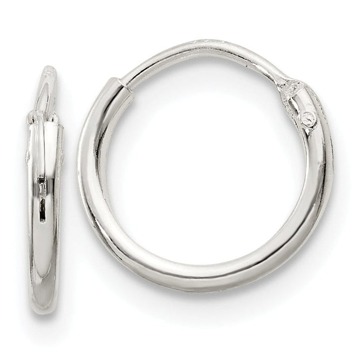 Sterling Silver Hollow Hoop Hinged Earrings