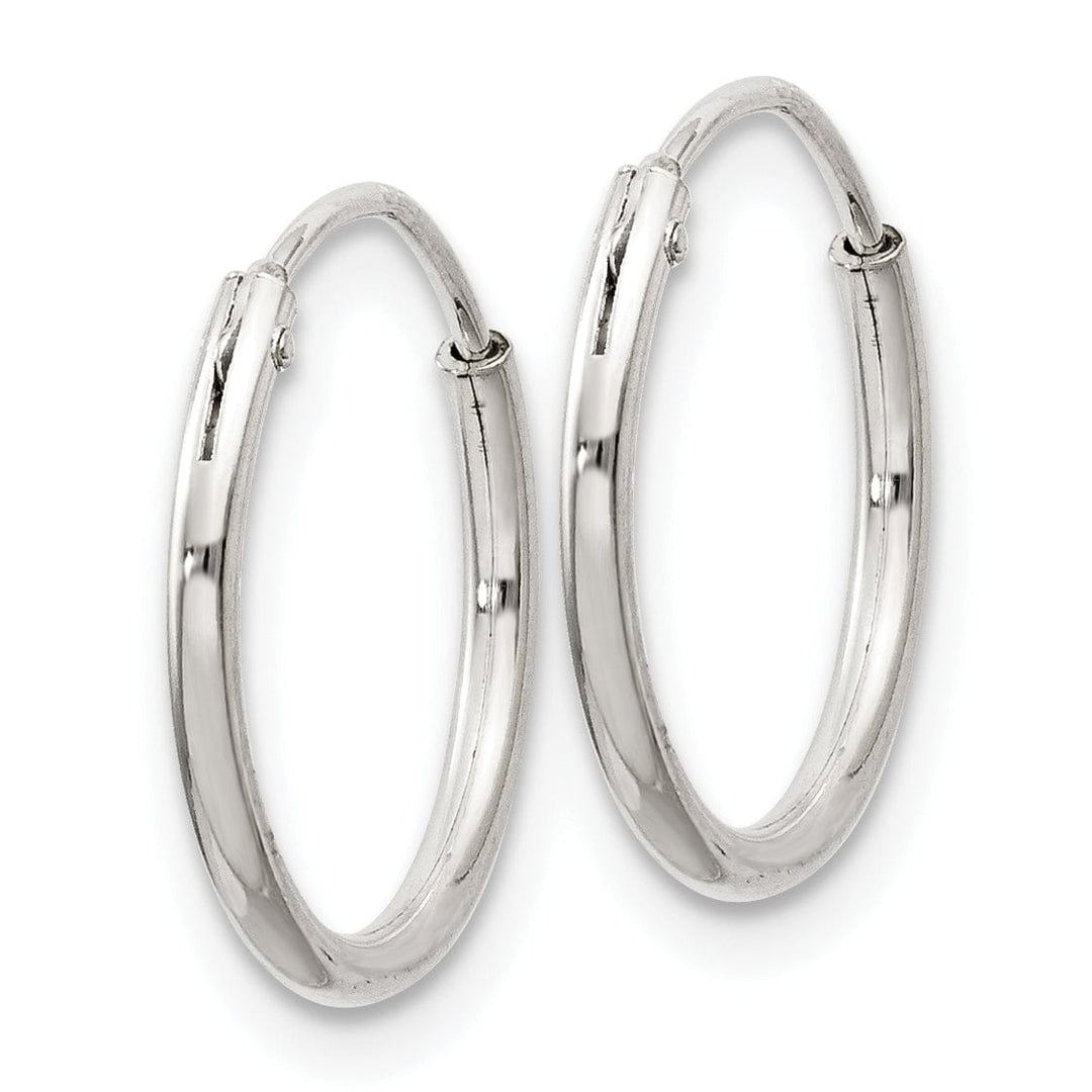 Sterling Silver Hollow Hoop Hinged Earrings