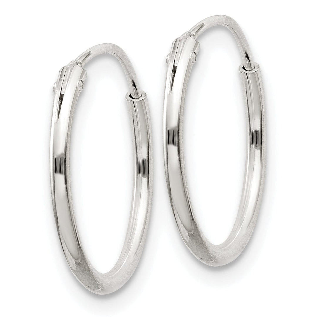 Sterling Silver Hollow Hoop Hinged Earrings