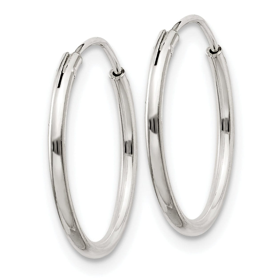 Sterling Silver Hollow Hoop Hinged Earrings