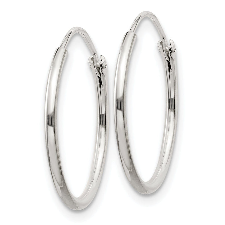 Sterling Silver Hollow Hoop Hinged Earrings