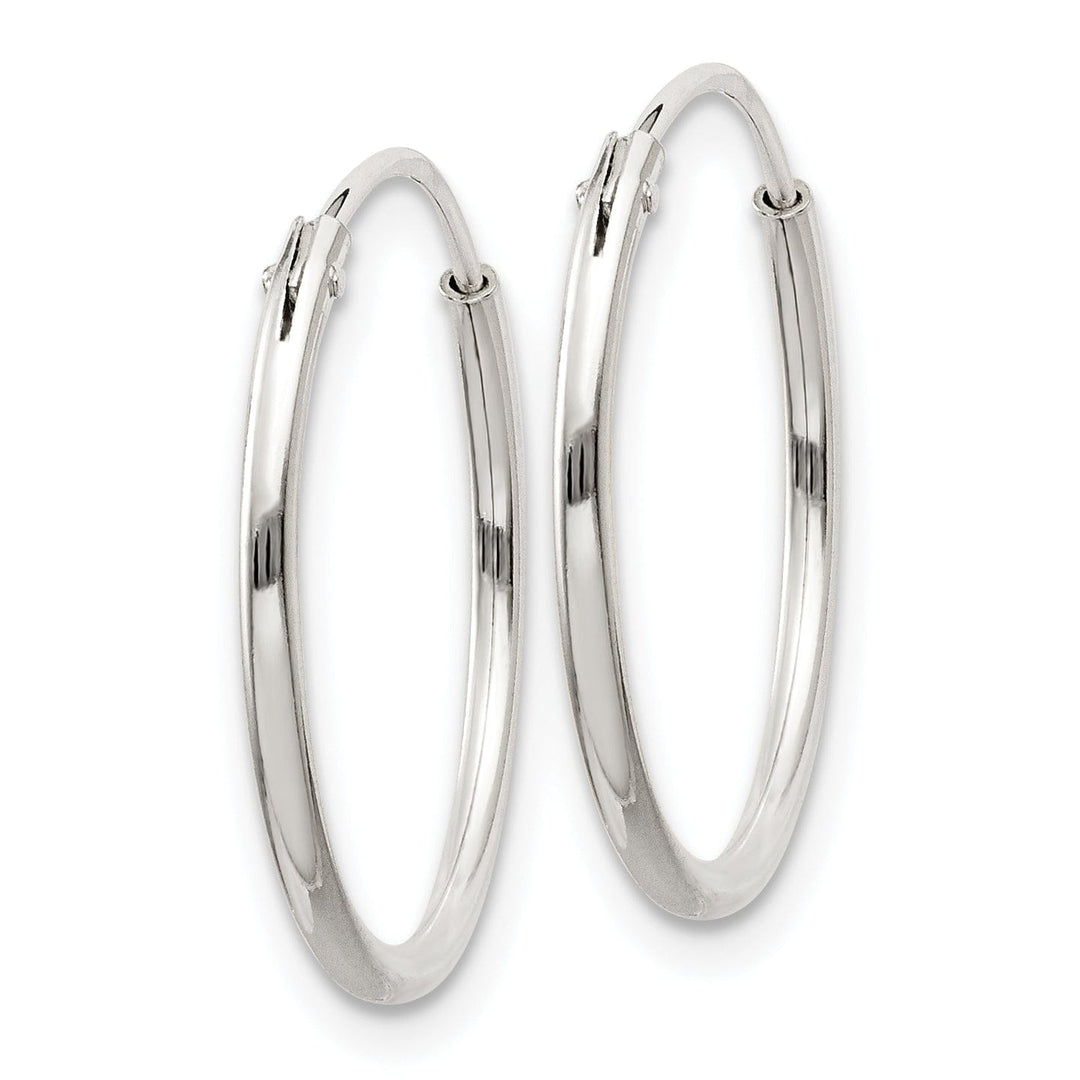 Sterling Silver Hollow Hoop Hinged Earrings