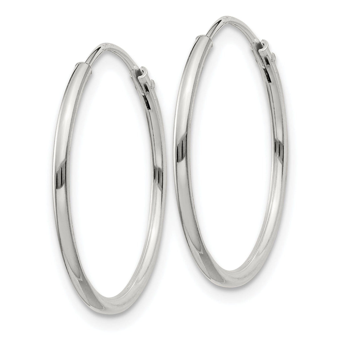 Sterling Silver Hollow Hoop Hinged Earrings