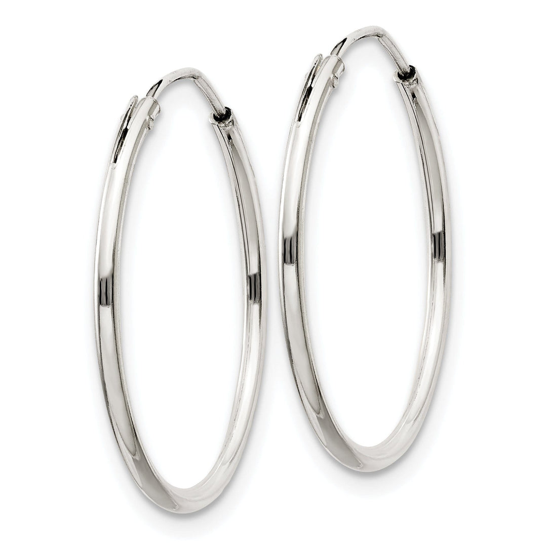 Sterling Silver Hollow Hoop Hinged Earrings