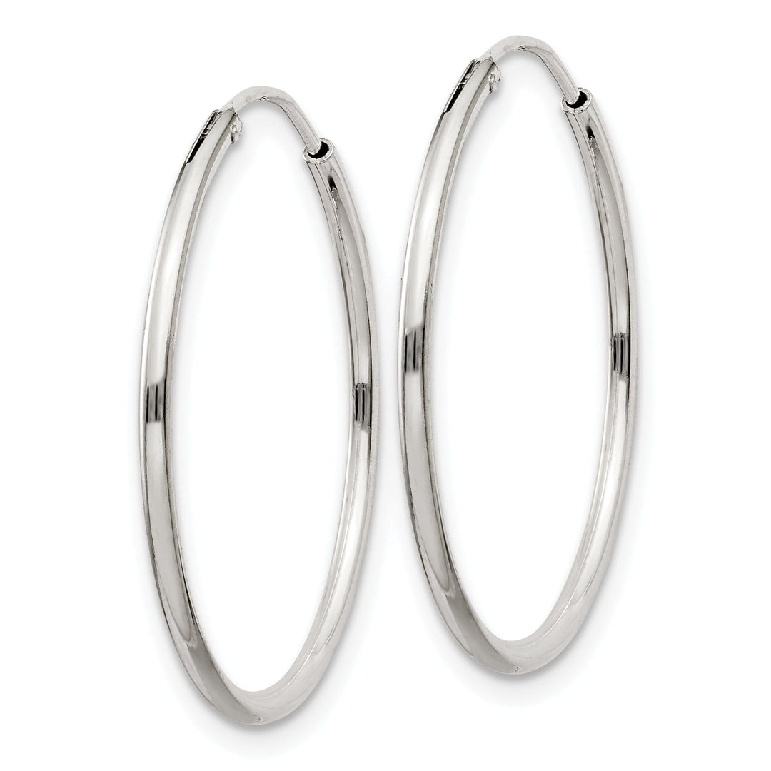 Sterling Silver Hollow Hoop Hinged Earrings