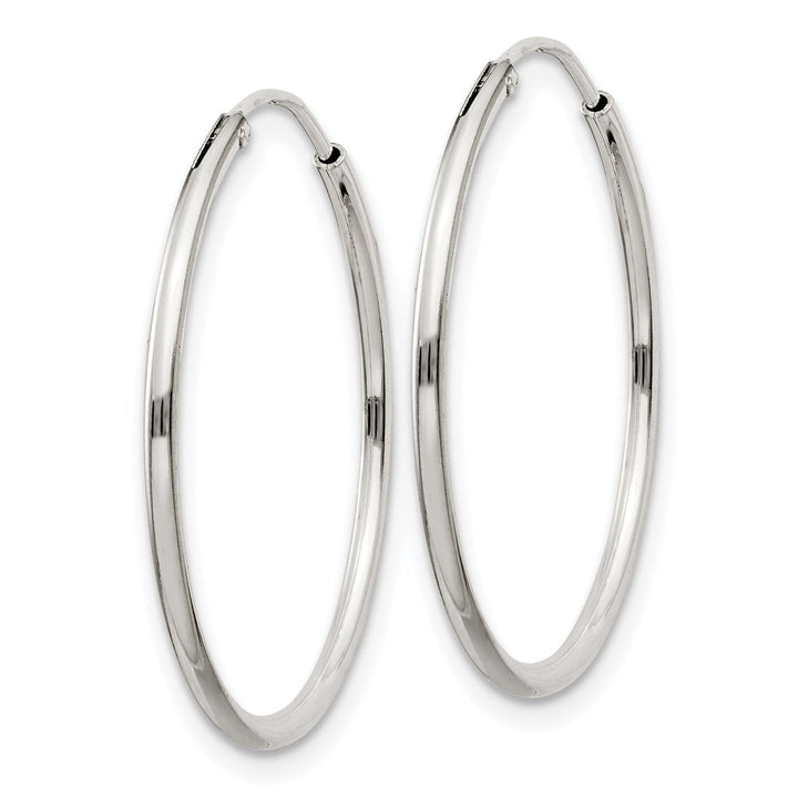 Sterling Silver Hollow Hoop Hinged Earrings