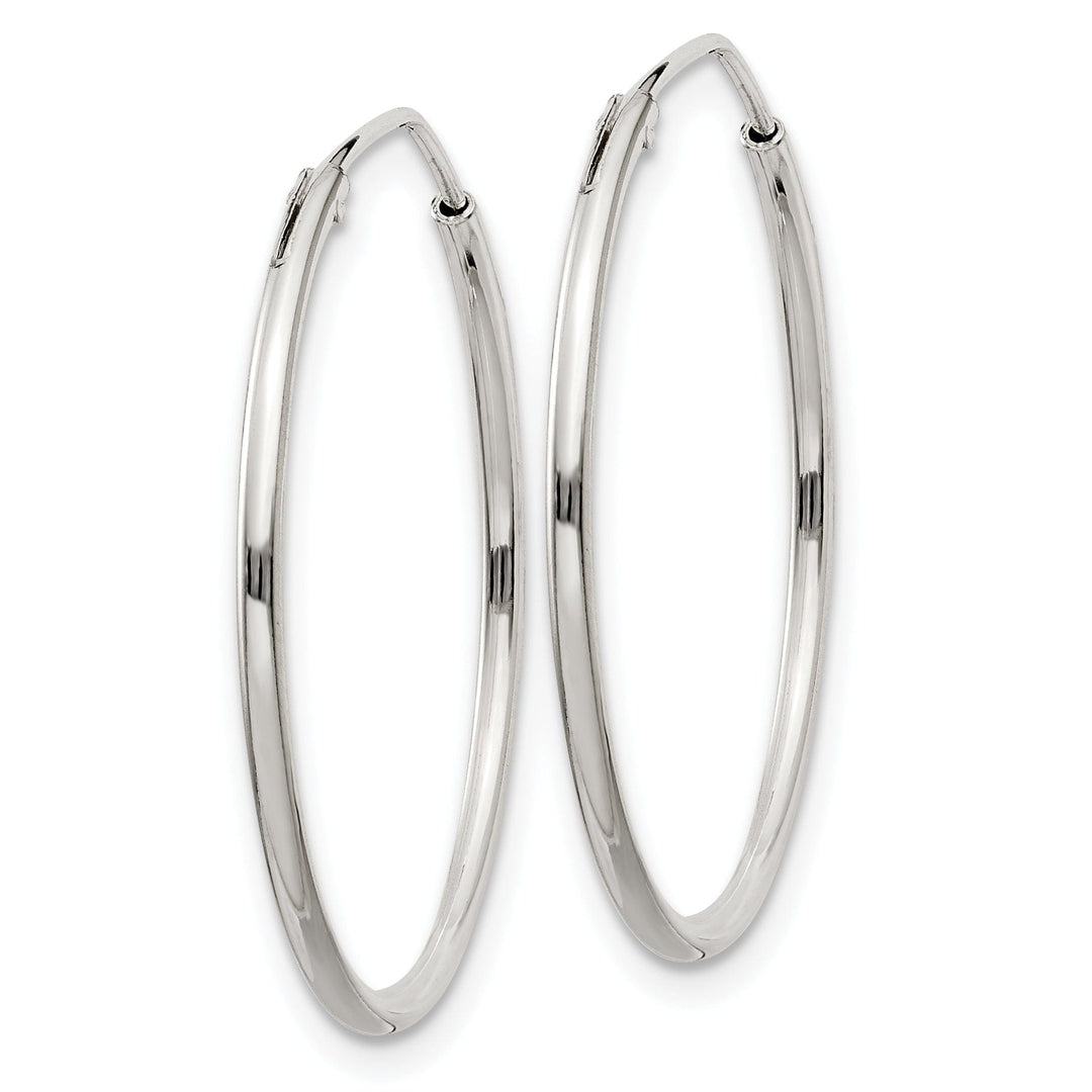 Sterling Silver Hollow Hoop Hinged Earrings